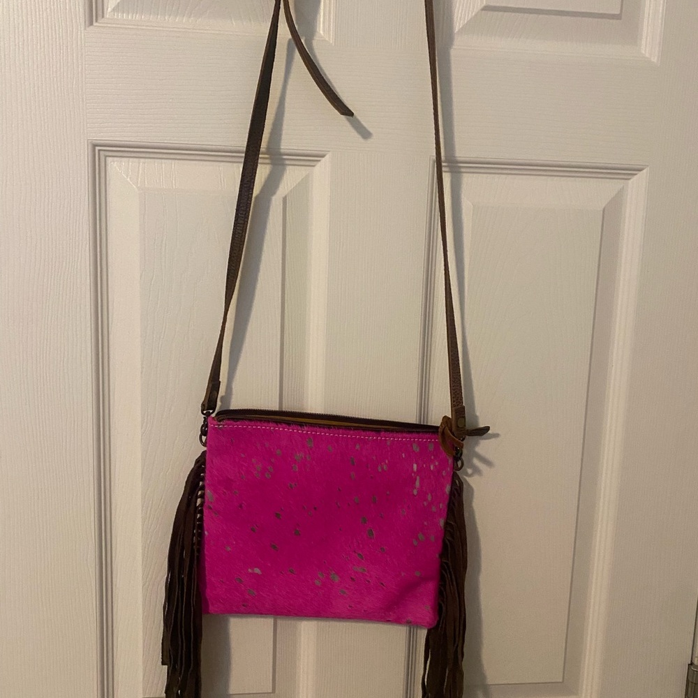 American Darling Pink and Brown Crossbody Bag